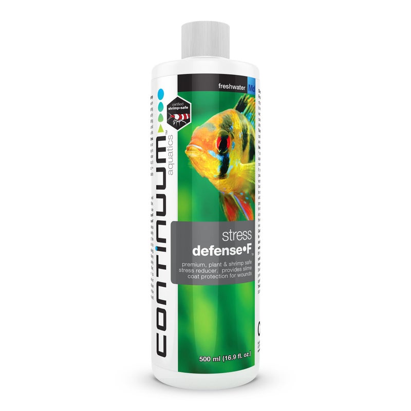 Continuum Aquatics Stress Defense F for Freshwater & Brackish Aquariums â€“ Reduces Ammonia Stress â€“ Boosts Slime Coat â€“ Aids Fish Recovery & Transport, 500 ml - Image 1